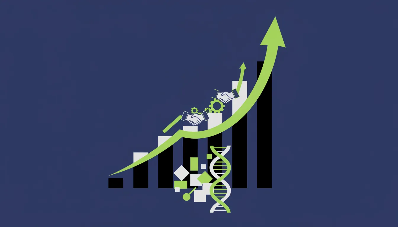 Flat silhouette of a data chart representing oncology data monetization