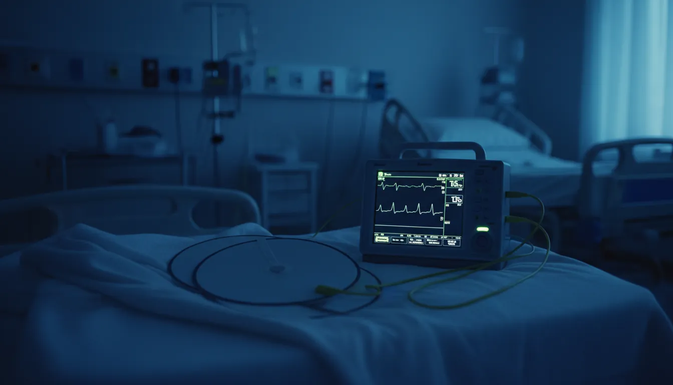 Fetal heart monitor with electrode pads in a clinical setting