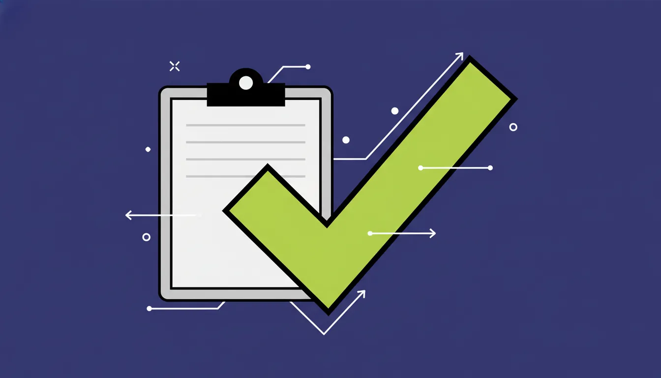 A checkmark on a clipboard symbolizing compliance in workflows.