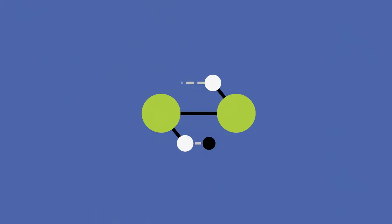A minimalist representation of a small molecule in flat design.