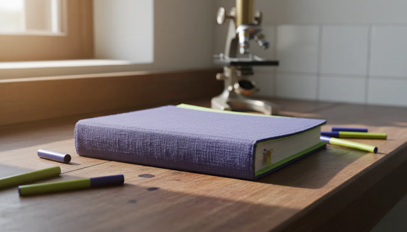A regulatory document on a lab bench with a microscope in the background.