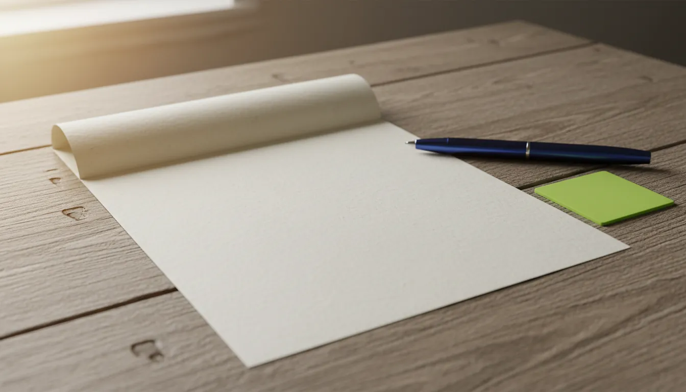 A clinical trial consent form and pen on a wooden table