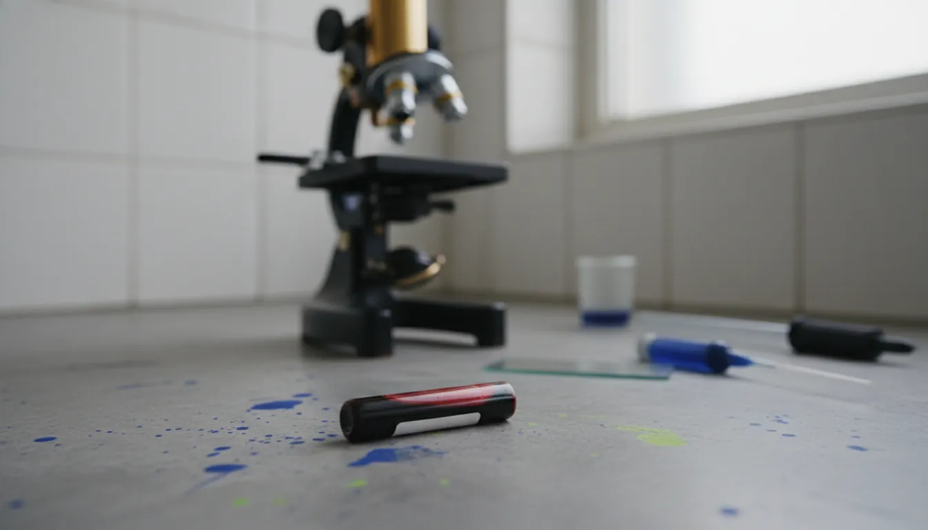 A blood sample in a lab setting