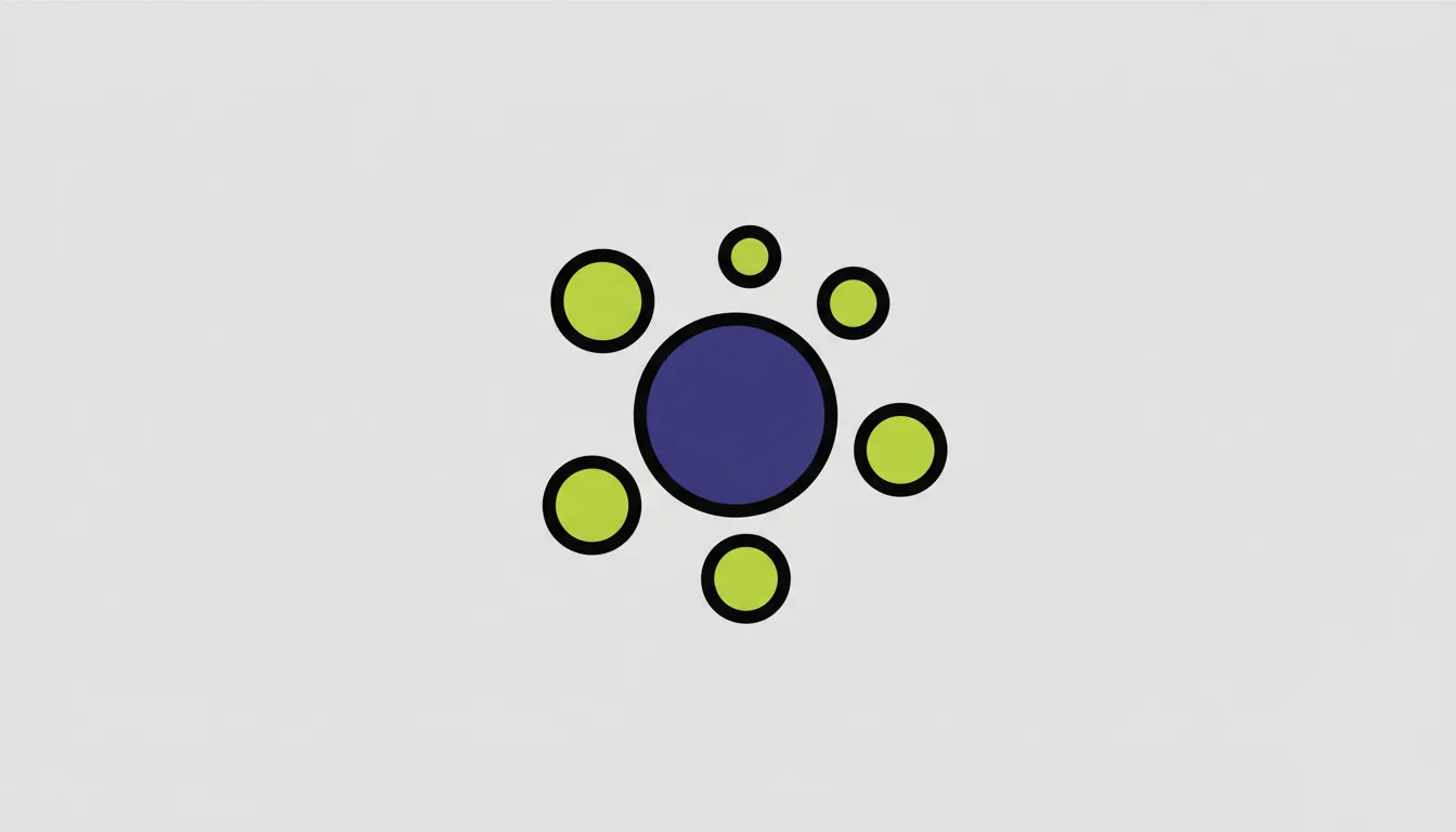 A minimalist representation of a single cell with surrounding data points.