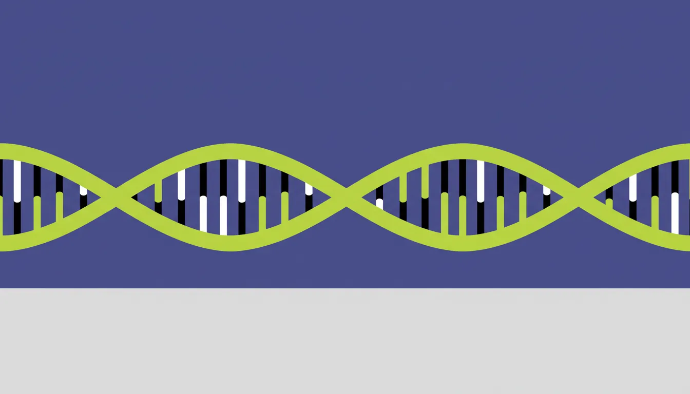 A flat illustration of a DNA strand