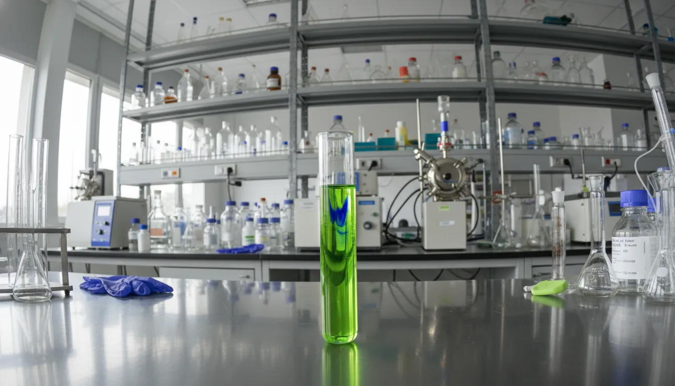 A test tube in a laboratory setting