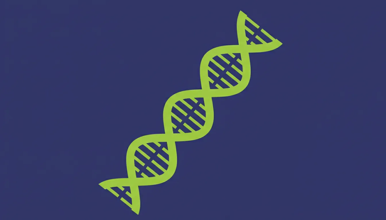 A minimalist illustration of a DNA strand representing genomic diagnostics.