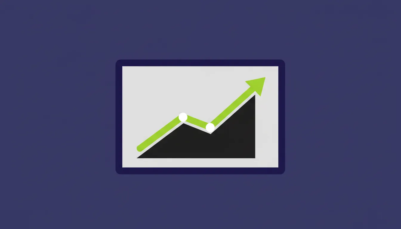 A minimalist illustration of a financial report with a rising chart
