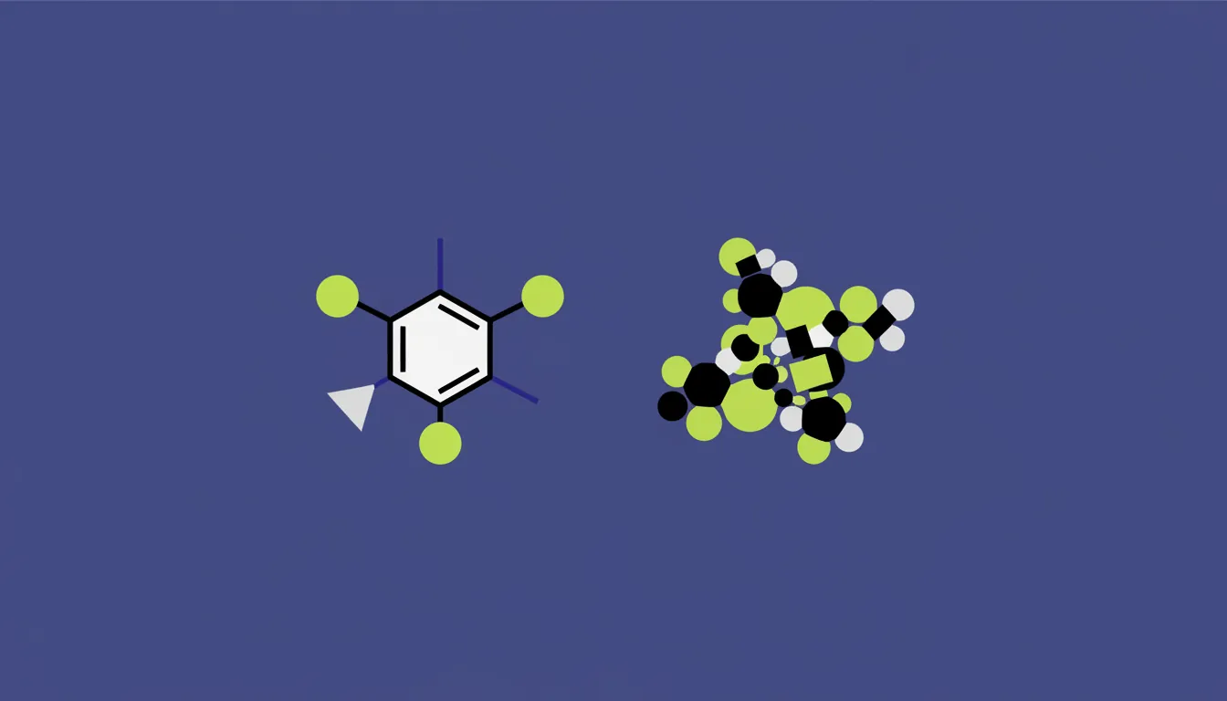 Silhouettes of gemcitabine and nab-paclitaxel molecules on a solid background