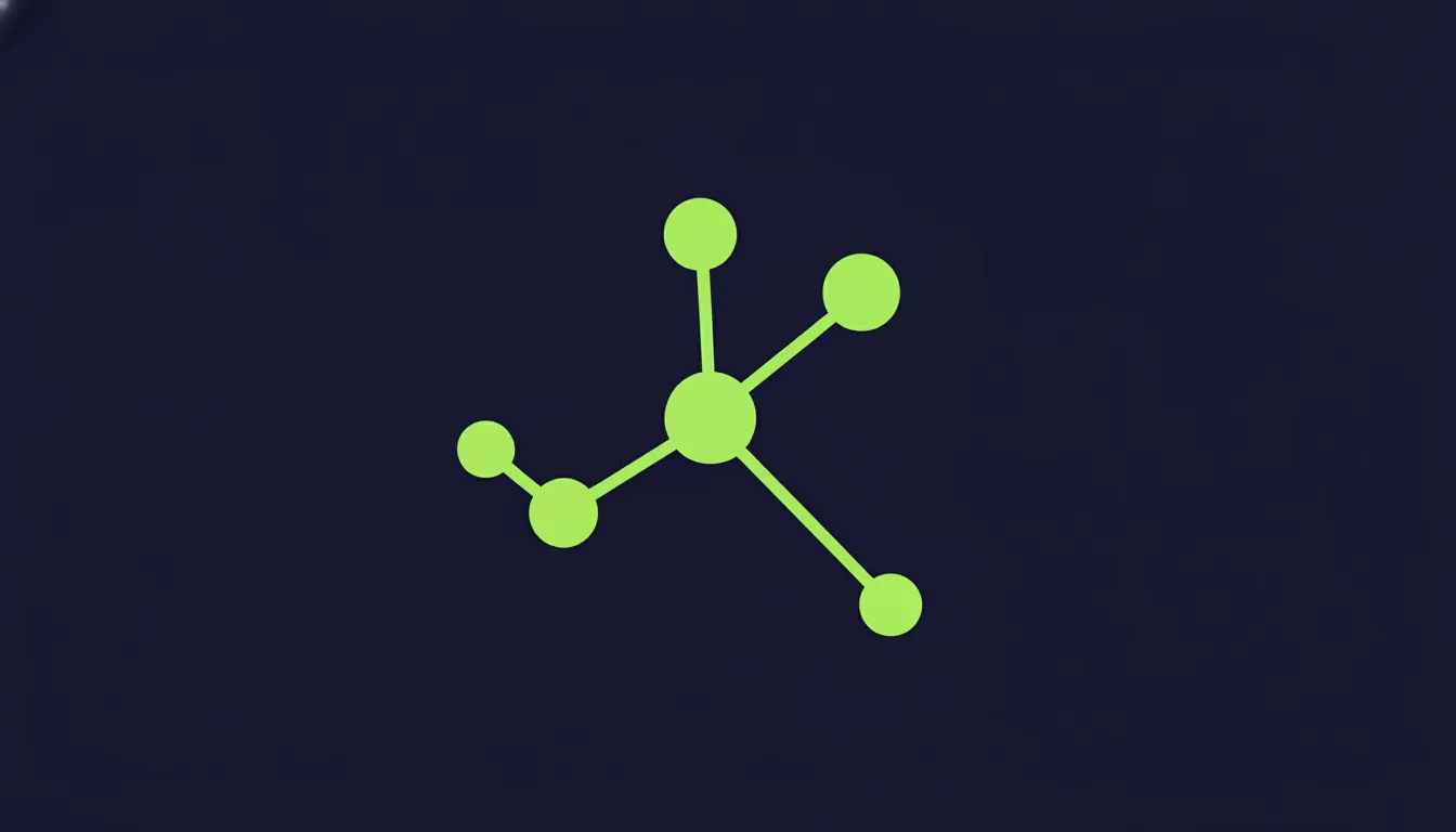 A minimalist representation of a molecular structure in a dark color scheme.