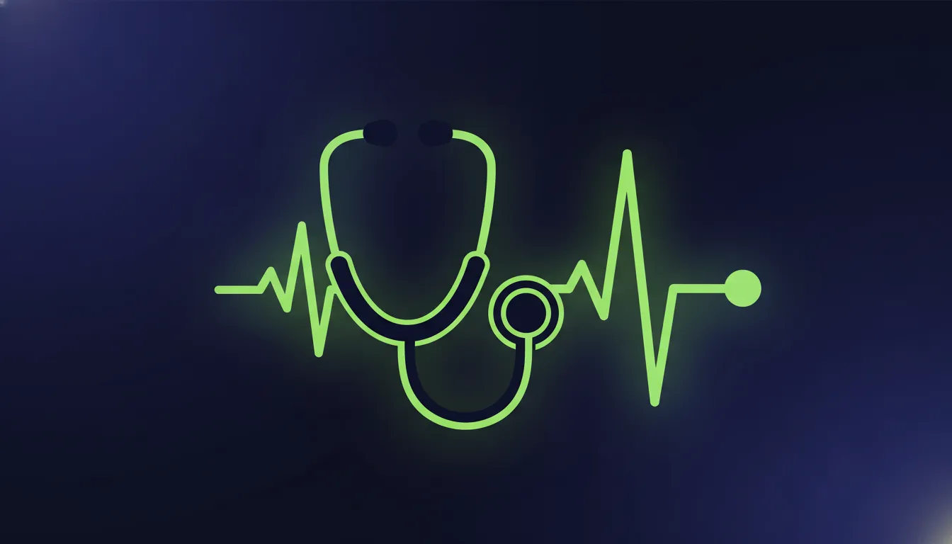 stethoscope and heartbeat line illustration