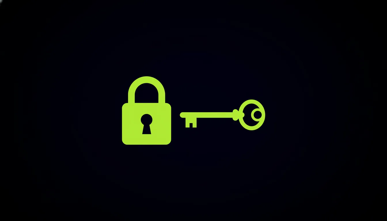 A minimalist illustration of a lock and key symbolizing security and investment.