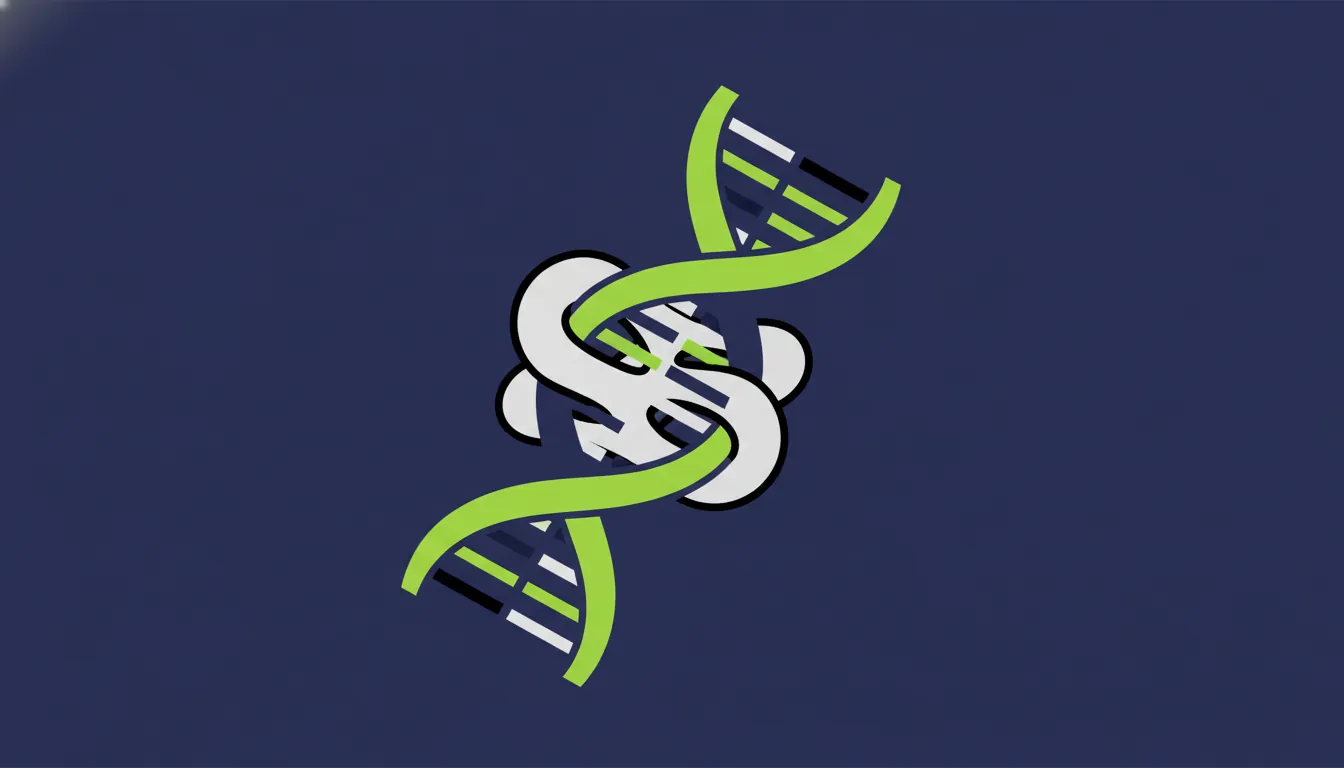 Flat illustration of a DNA strand with an epigenetic marker