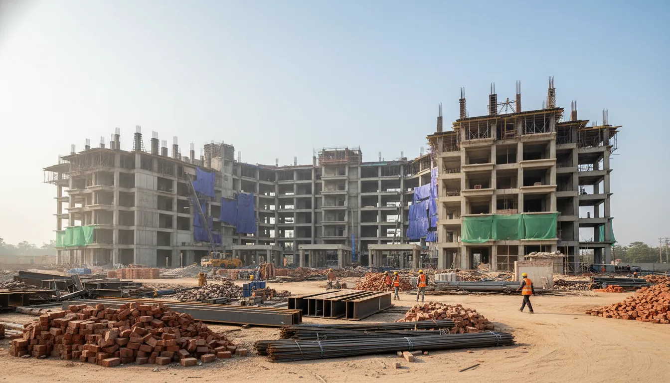 Construction site of a new hospital in Lucknow