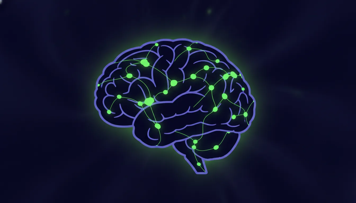 Minimalist illustration of a brain with neuroimaging scan