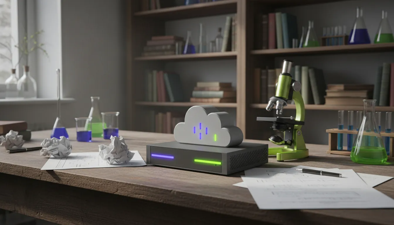 Cloud storage device in a pharmaceutical research lab