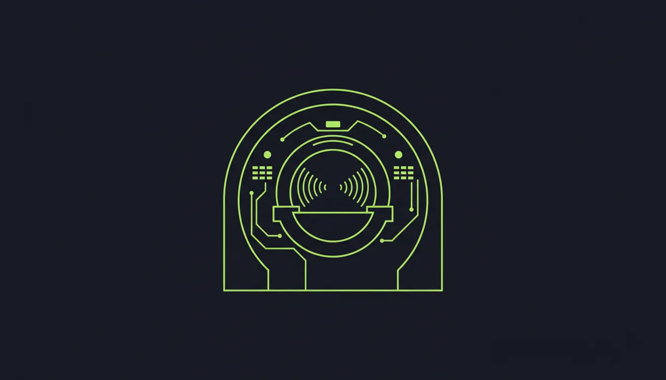 Minimalist illustration of an MRI machine