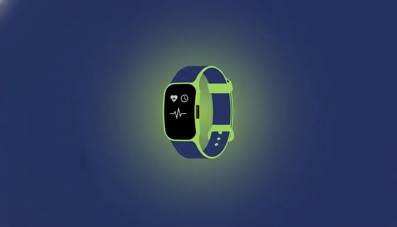 A minimalist illustration of a health tracking wristband.
