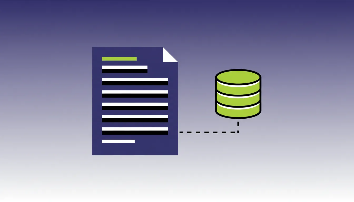 Flat illustration of a regulatory document and database icon in a minimalist style.