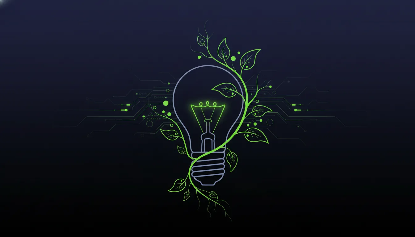 A light bulb and plant silhouette representing biotech innovation
