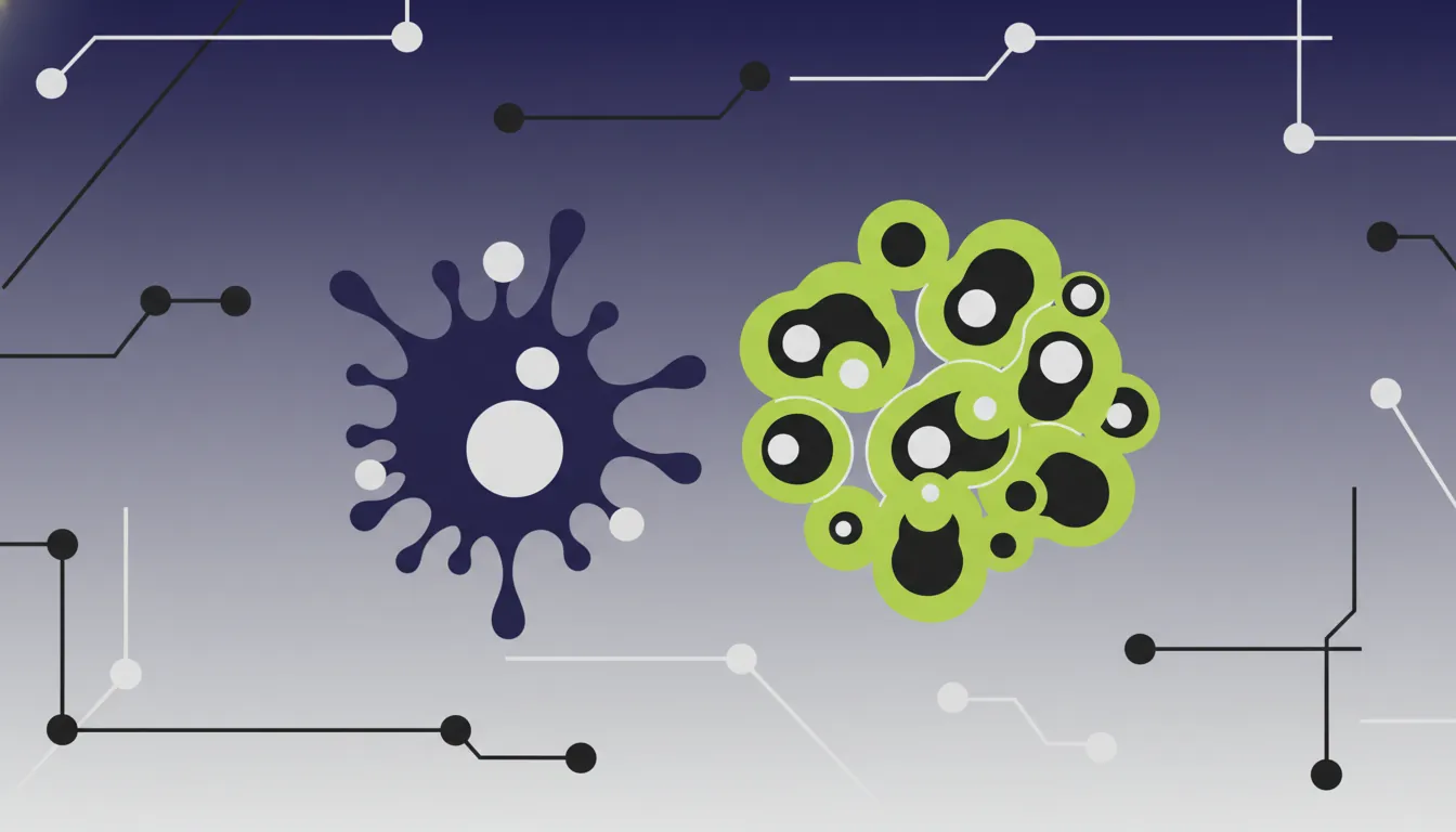 Flat design illustration of lung and breast cancer cells