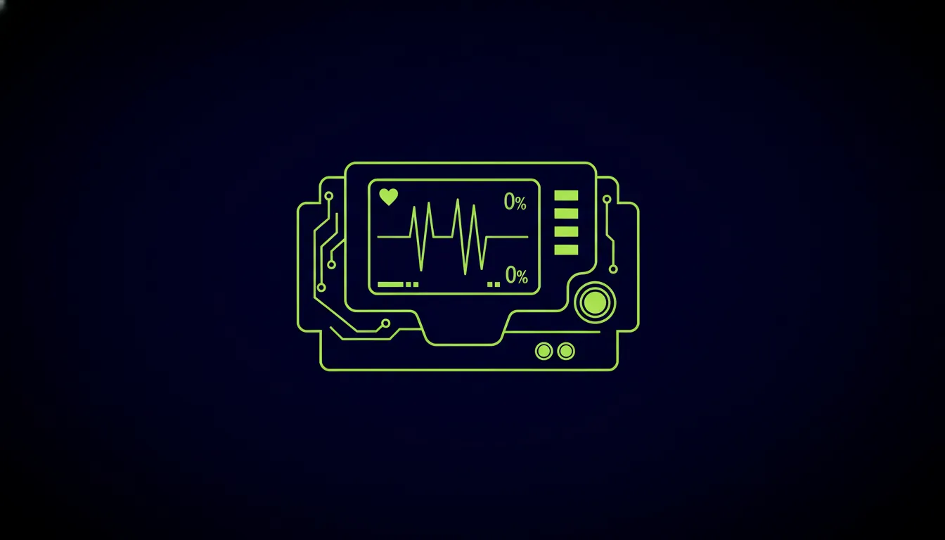 minimalist illustration of a medical device in a hospital setting