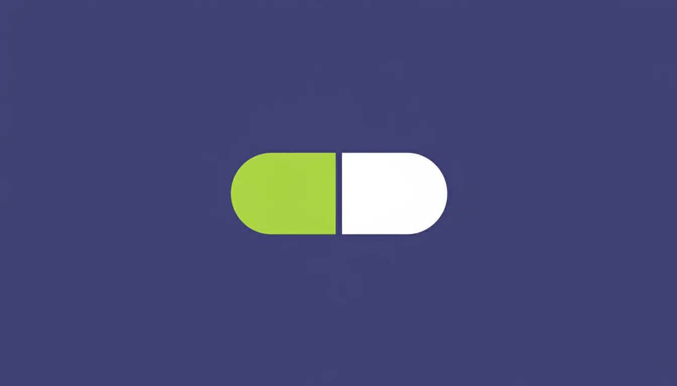 A flat illustration of a pill on a solid background.