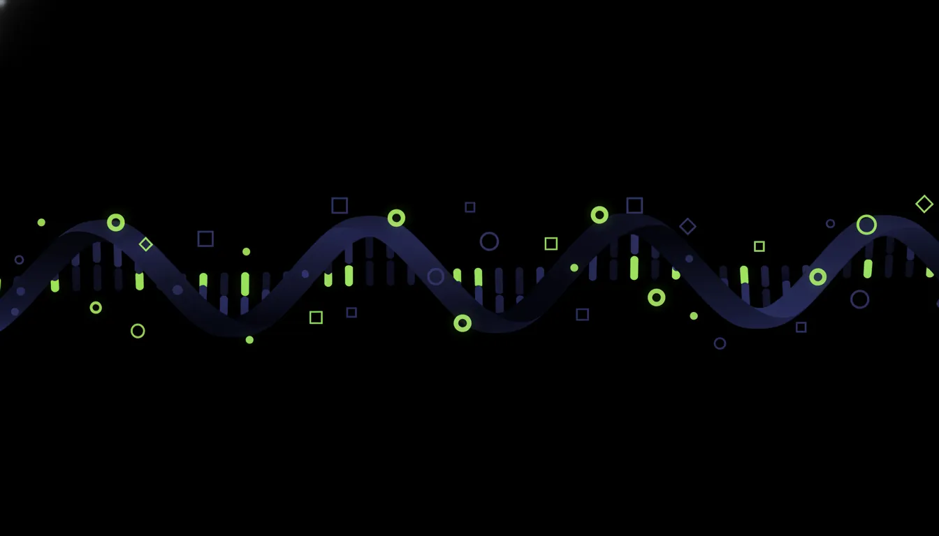 Minimalist illustration of an RNA strand and data points