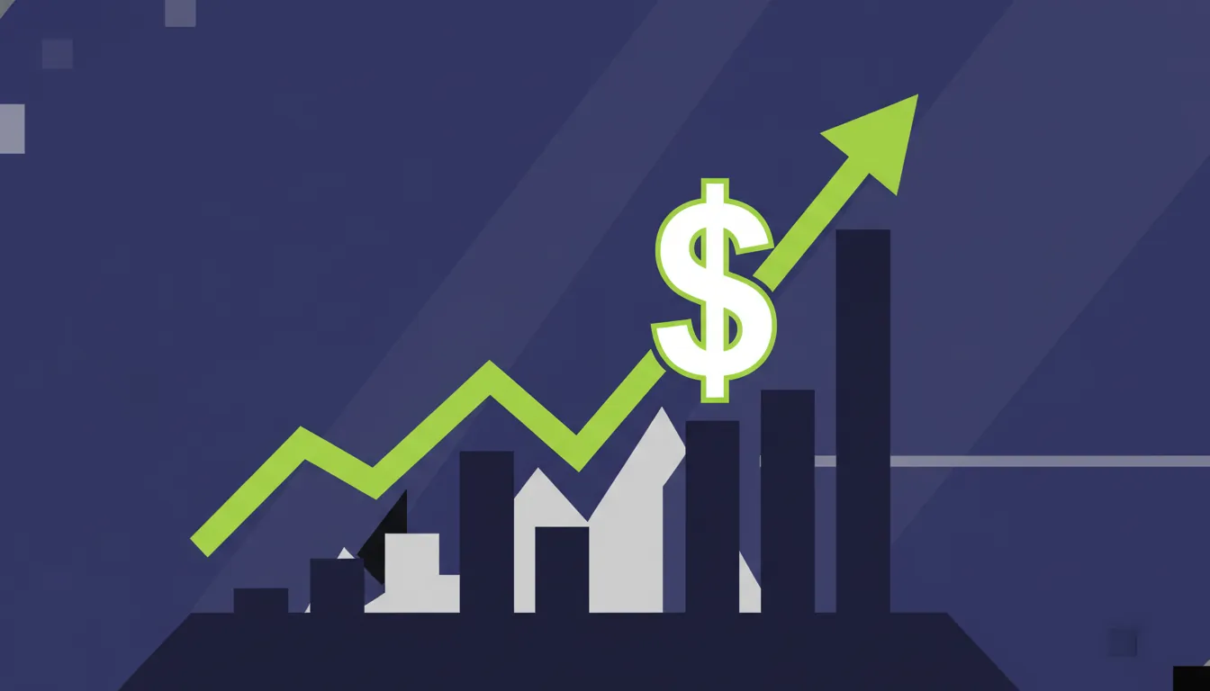 A minimalist representation of a stock chart and dollar sign symbolizing financial growth.
