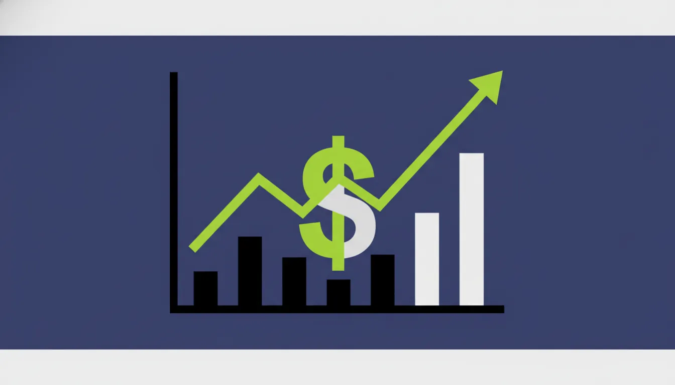 Minimalist illustration of a stock chart and dollar sign representing biotech investment