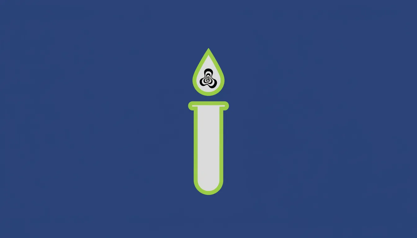 A flat design of a liquid biopsy tube with a drop of liquid, symbolizing molecular diagnostics.