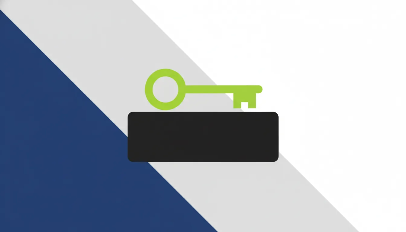 A flat design of a box and key representing procurement solutions.