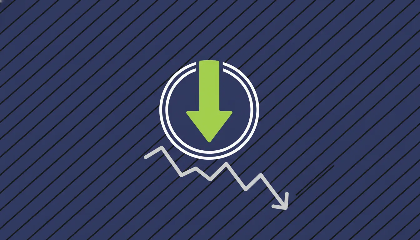 A minimalist illustration of a coin with a downward arrow, representing financial decline.