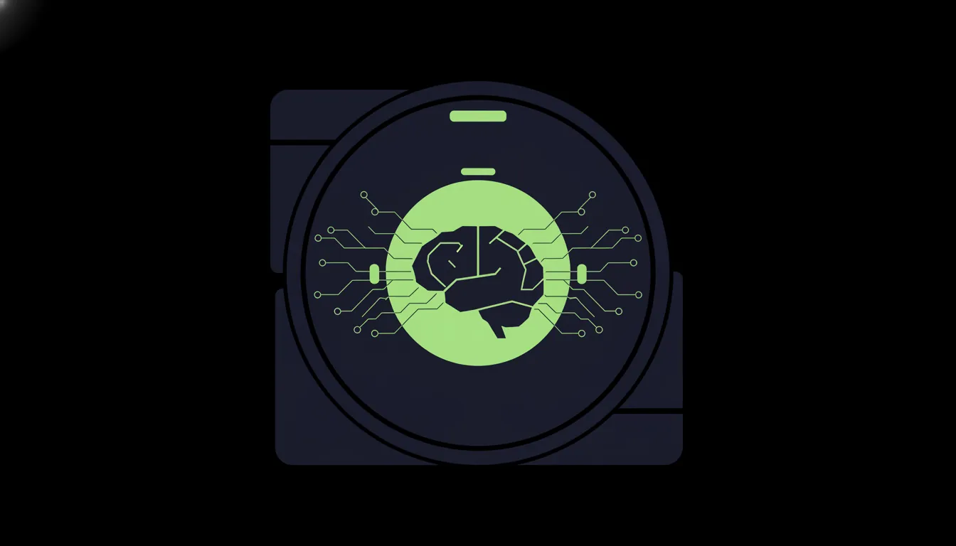 CT scan machine with brain silhouette