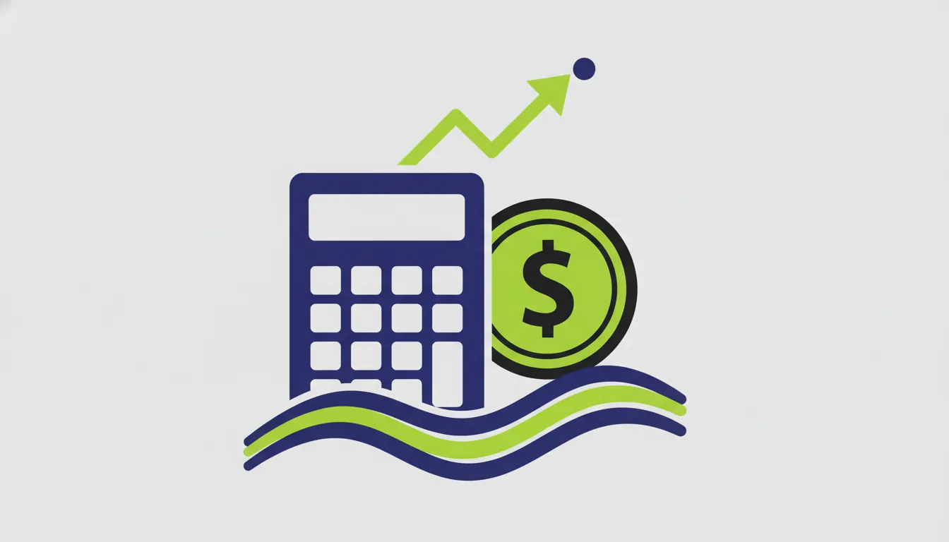 A minimalist illustration of a calculator and a coin representing finance support.