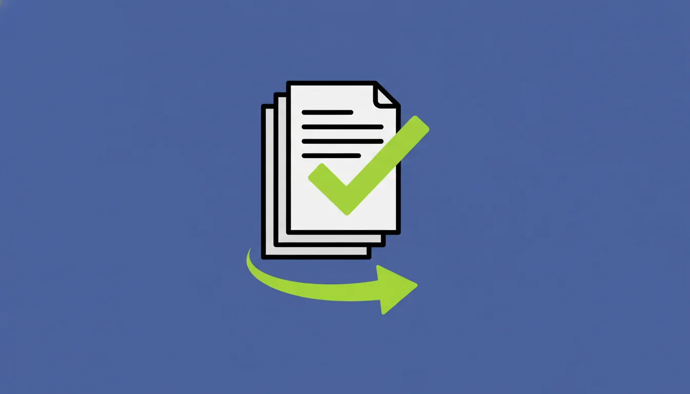 A flat design of a clinical trial protocol document with a checkmark