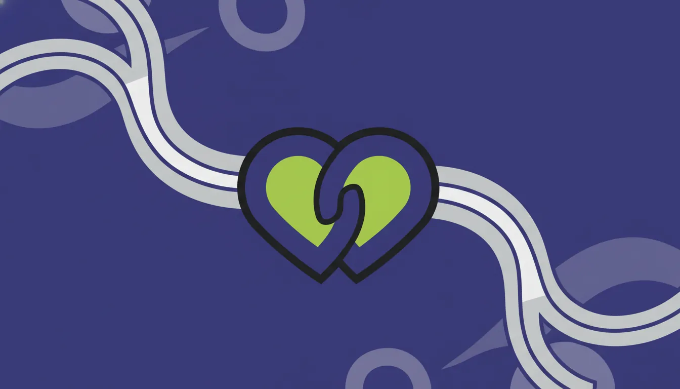 Minimalist illustration of a heart valve and blood vessel