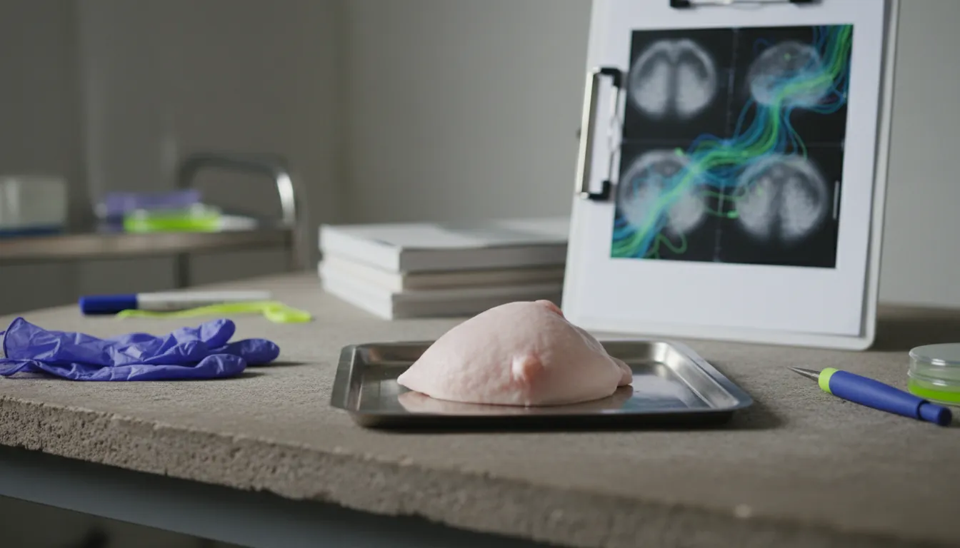 Breast tissue sample and AI mammogram results in a clinical setting