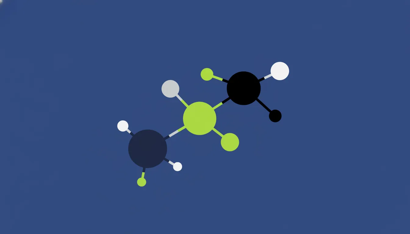 A minimalist representation of a molecule symbolizing drug development in biopharma.