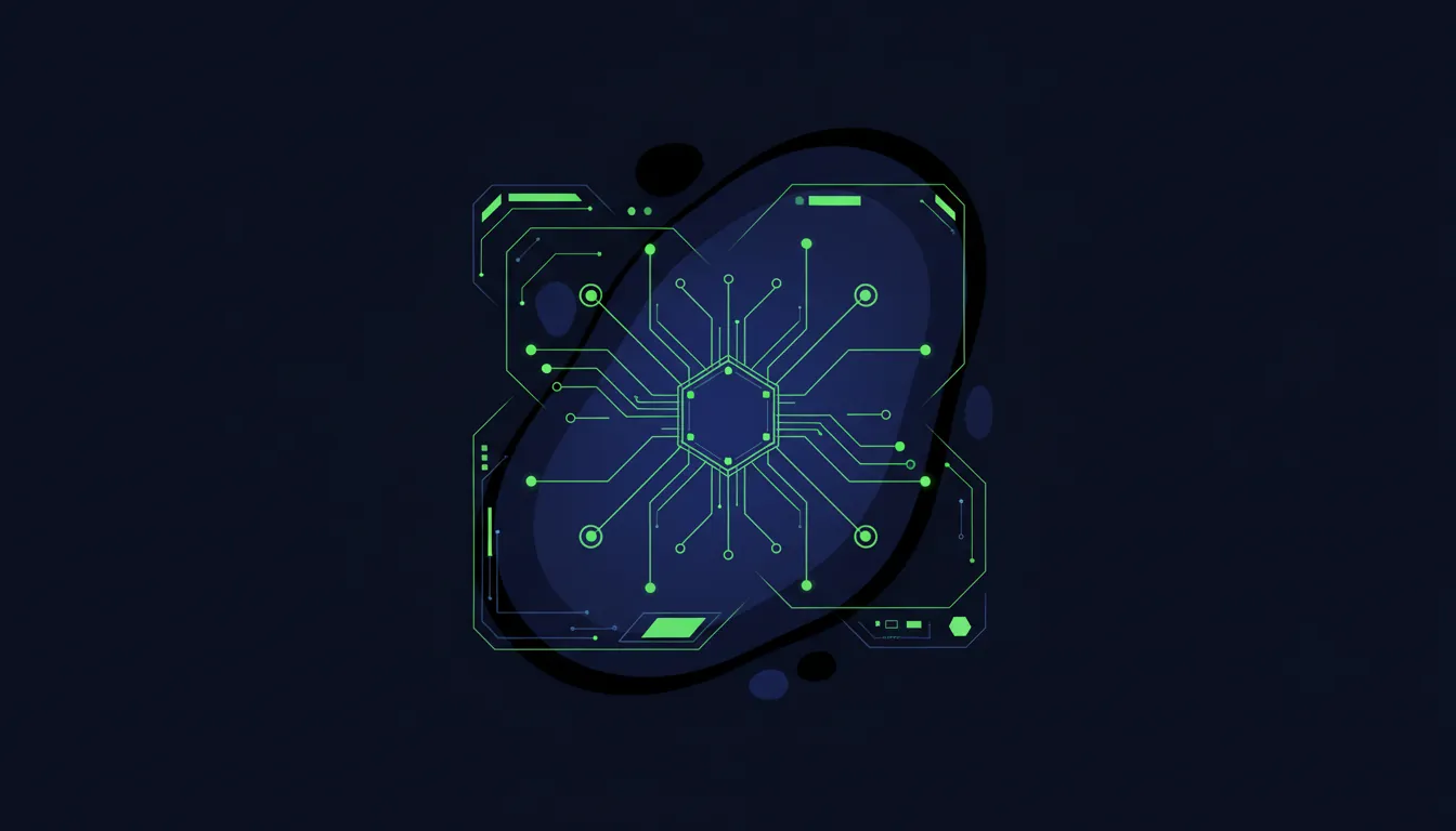 A minimalist representation of a cell with an AI control panel overlay in a dark color scheme.