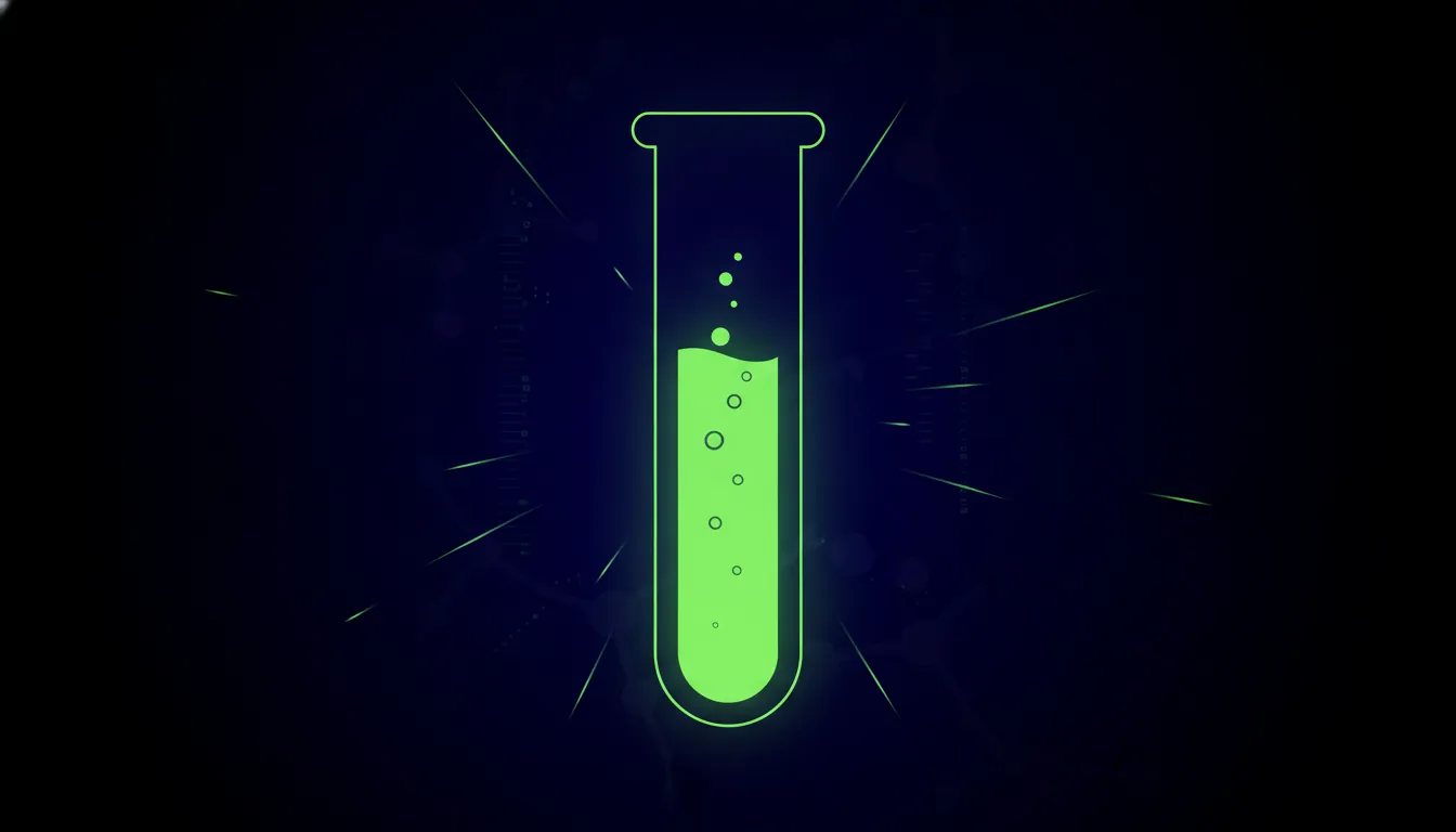 A minimalist illustration of a test tube representing oncology diagnostics.