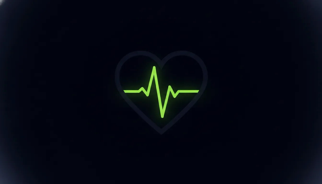 Minimalist heart silhouette with pulse line