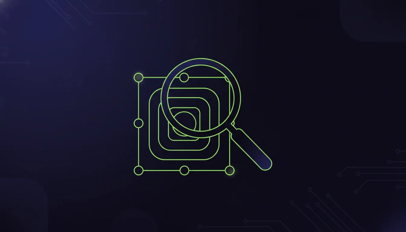 A minimalist illustration of a magnifying glass over a data point, symbolizing insights in life sciences.