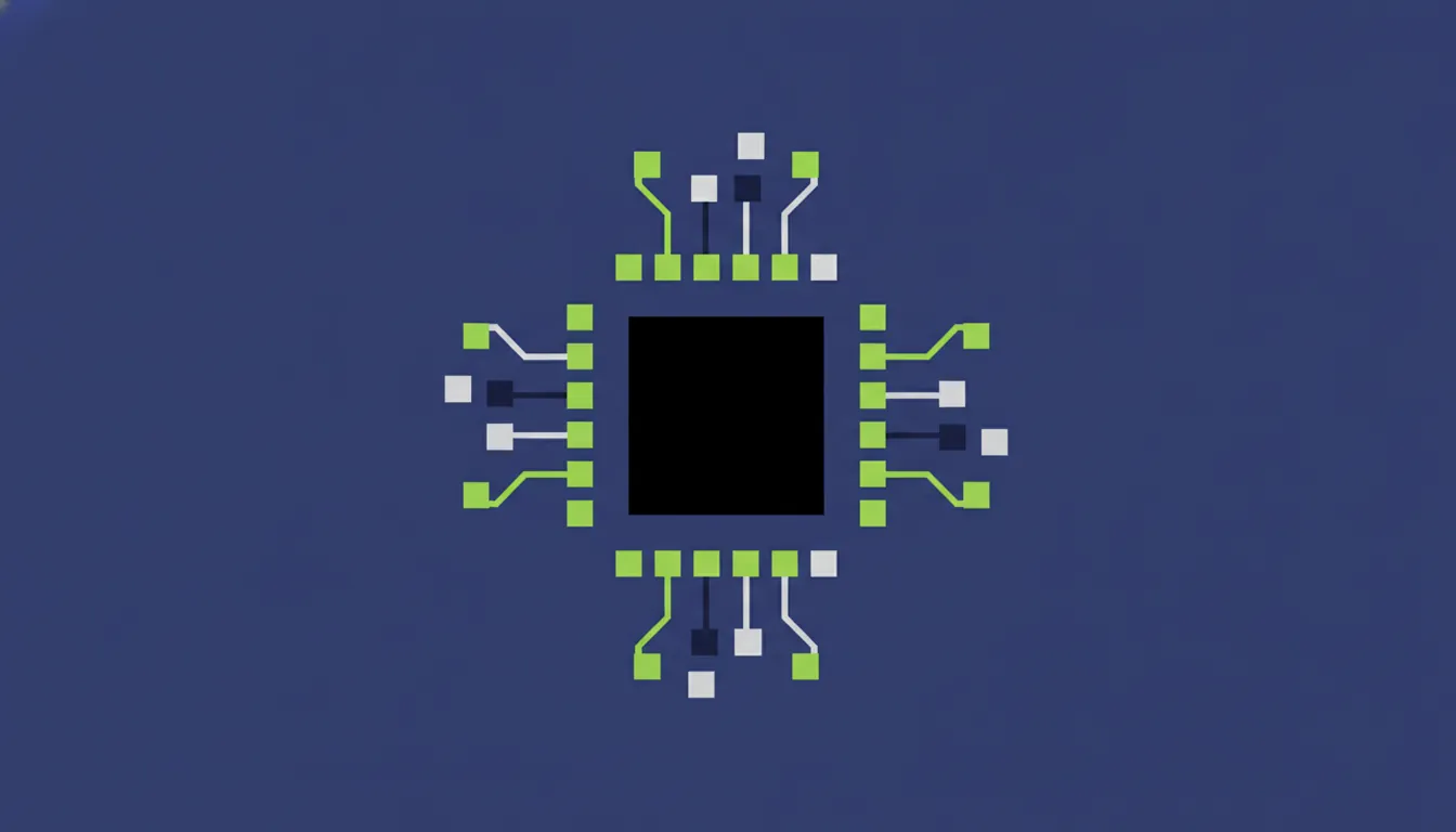 Flat illustration of an AI chip