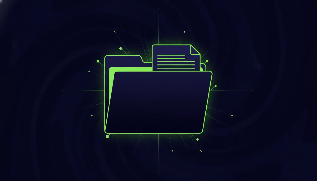 A minimalist illustration of a folder and document representing administrative tasks in life sciences.