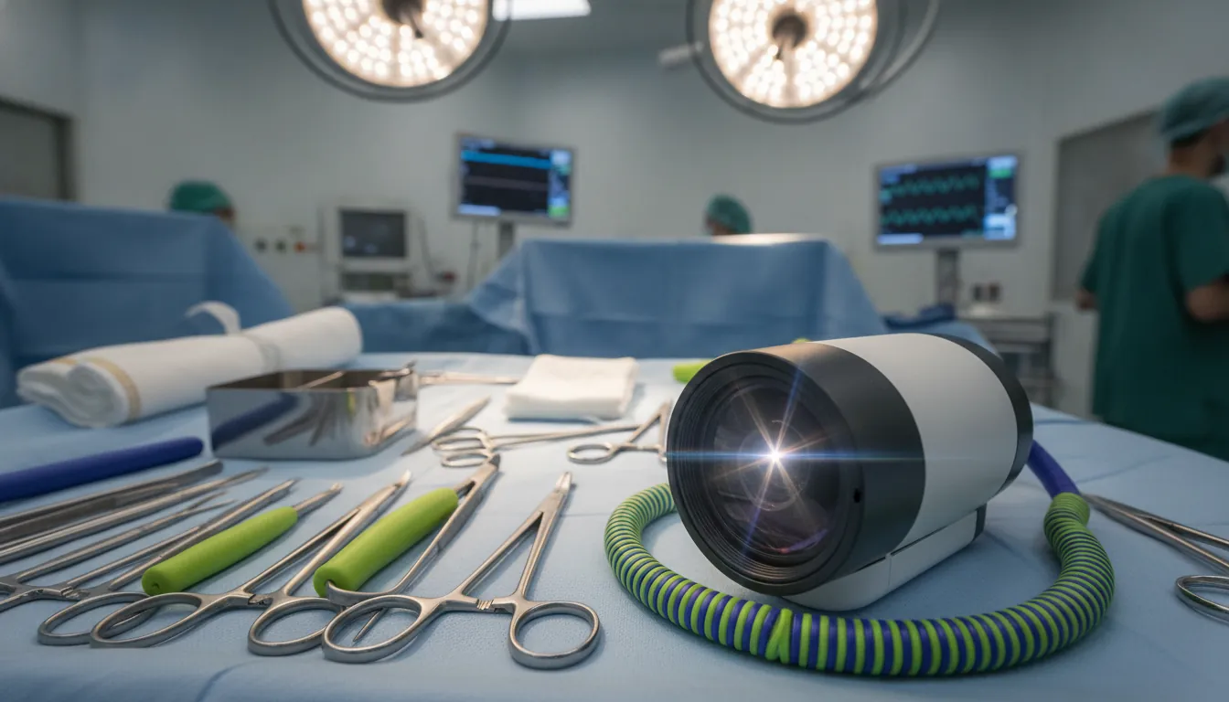 A surgical video camera in an operating room