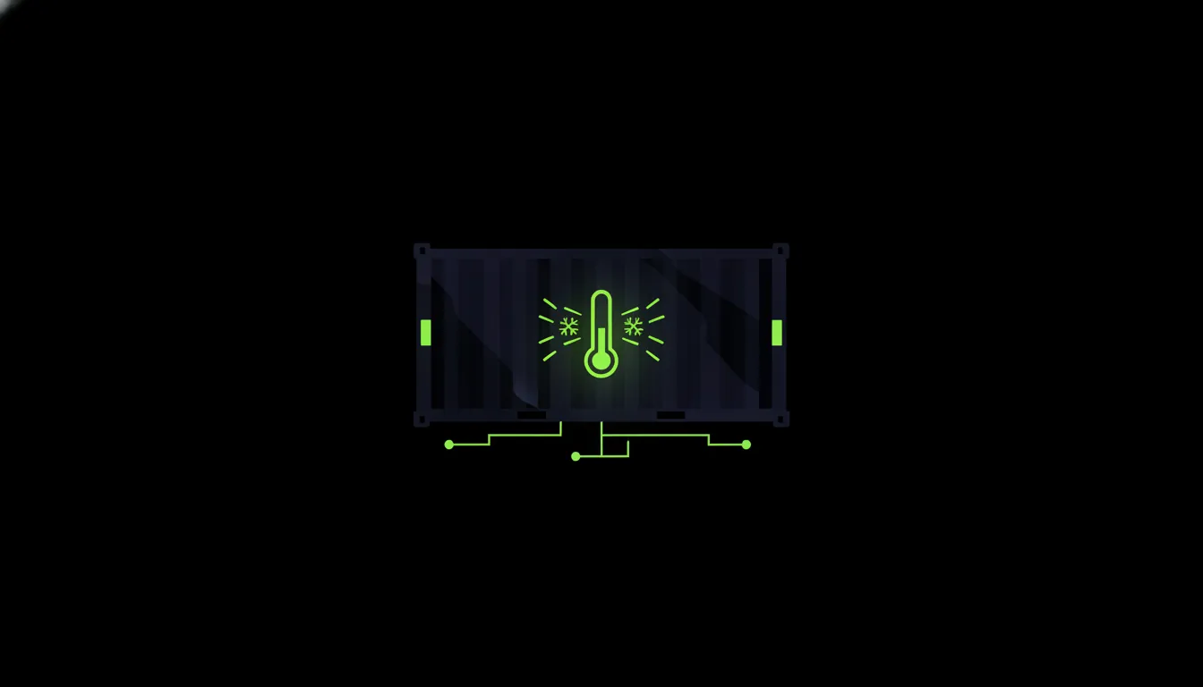 A flat illustration of a cargo container for pharmaceuticals
