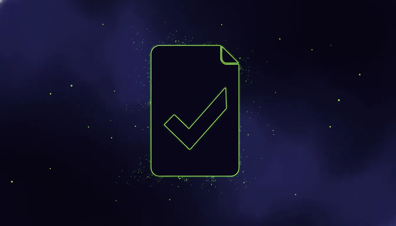Silhouette of a document with a checkmark representing regulatory compliance