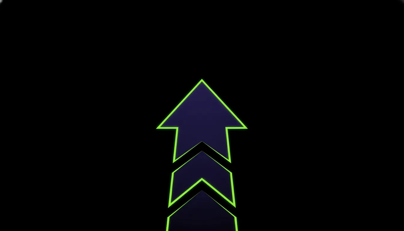 Minimalist representation of stock performance with an upward arrow