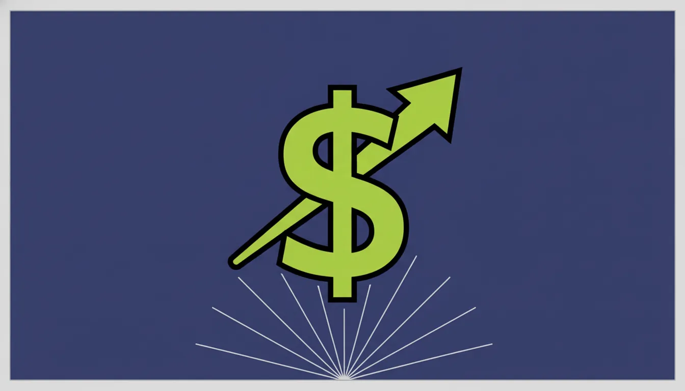 Dollar sign with upward arrow representing financial growth in AI IPO
